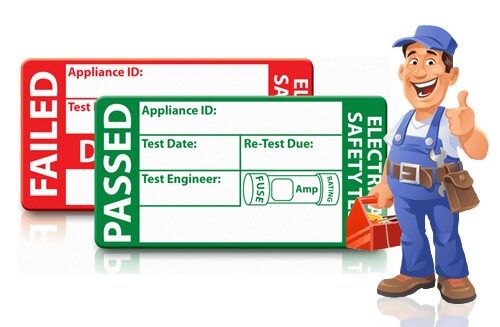 PAT Testing labels showing passed and failed electrical appliances, emphasizing the importance of electrical safety and compliance for businesses and landlords in Lancaster. Services include PAT Tester Lancaster and Electrical Testing Lancaster to ensure all equipment is safe for use.